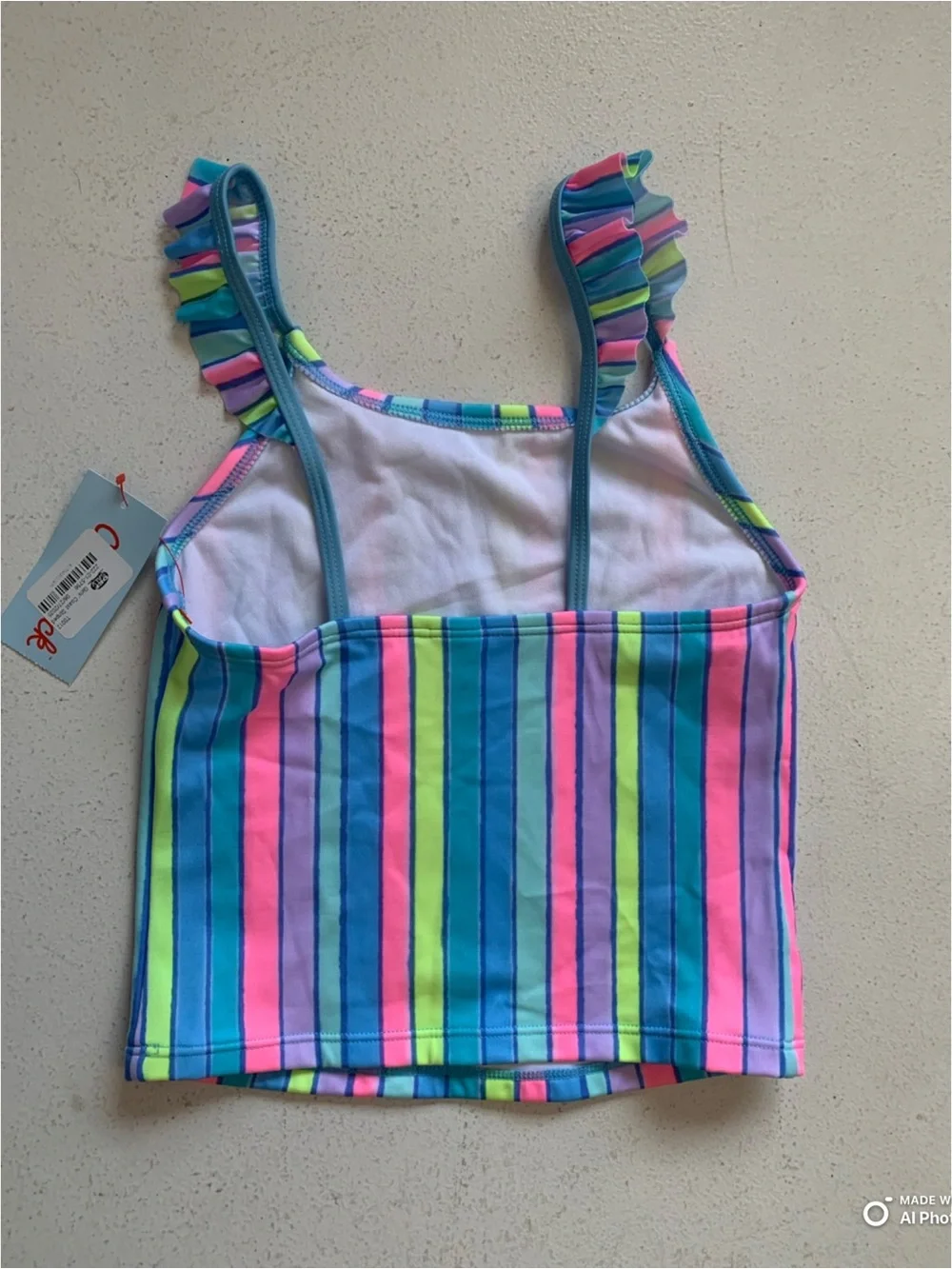 Cat & Jack Girls Blue Striped Bikini Set Size Medium NWT Beach Vacation